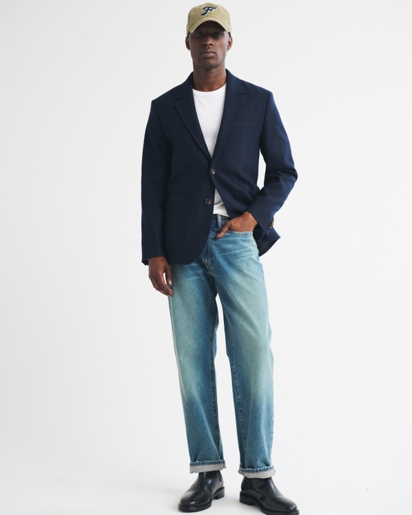 Wool-Blend Sport Coat, Navy view 2