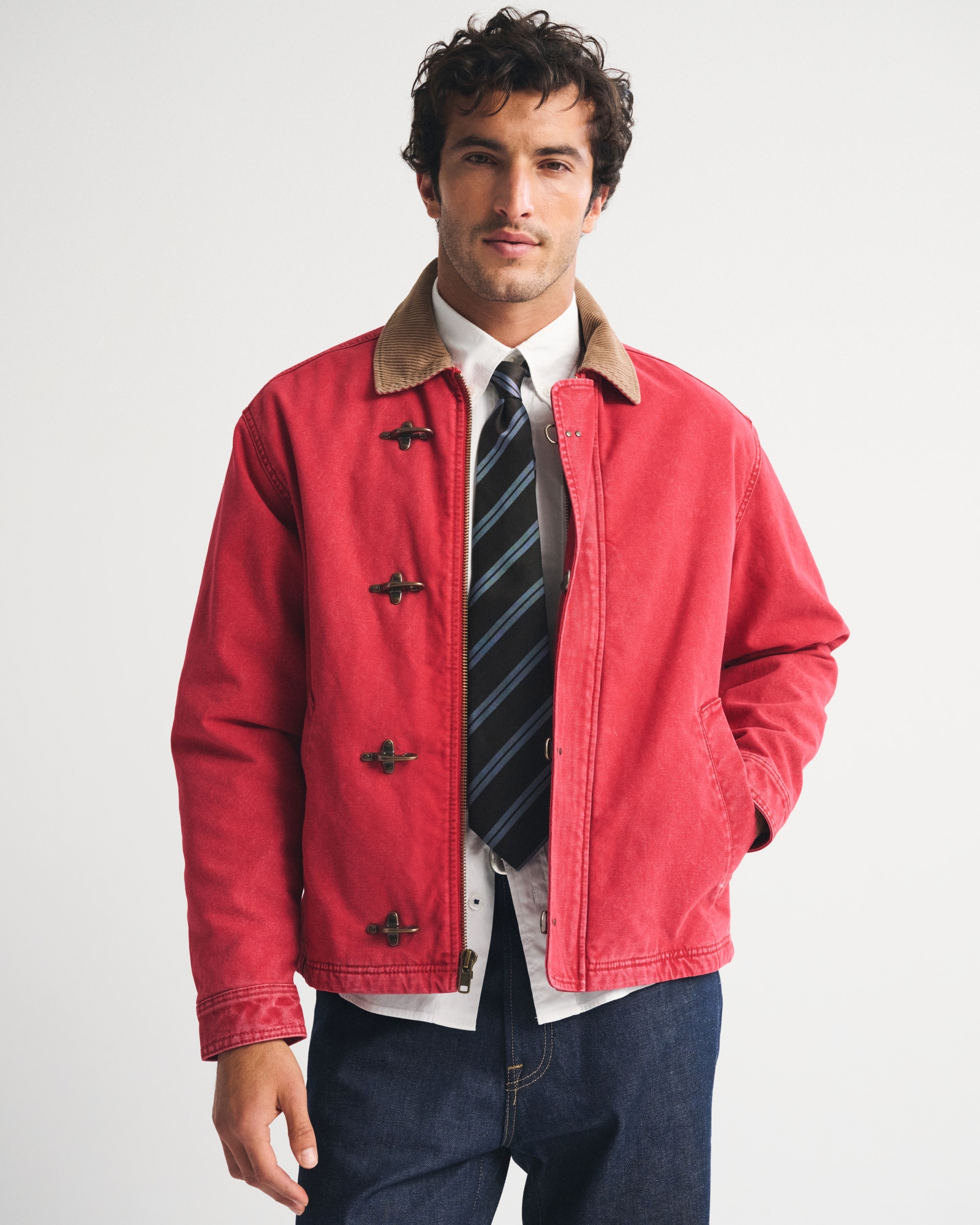Canvas Fireman Clasp Jacket