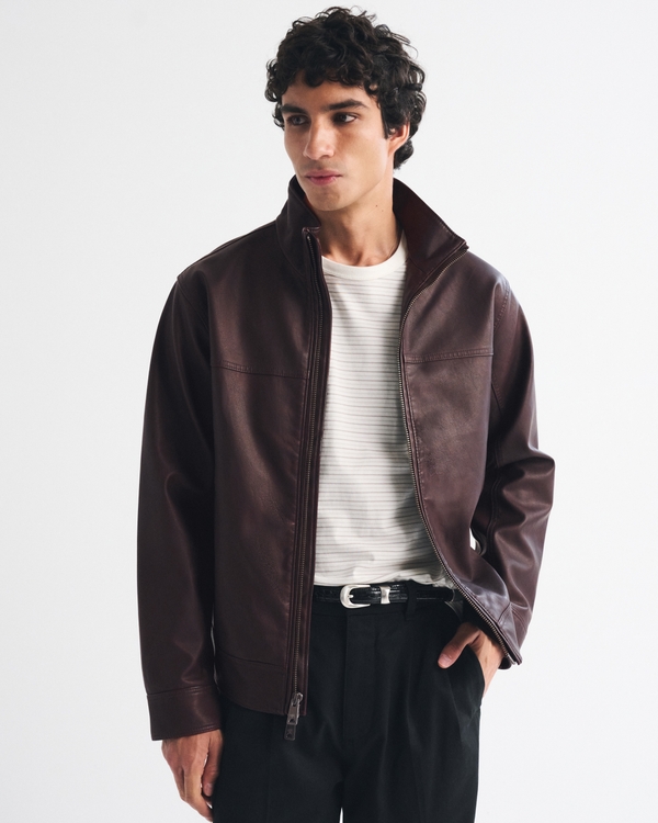 Vegan Leather Zip Jacket