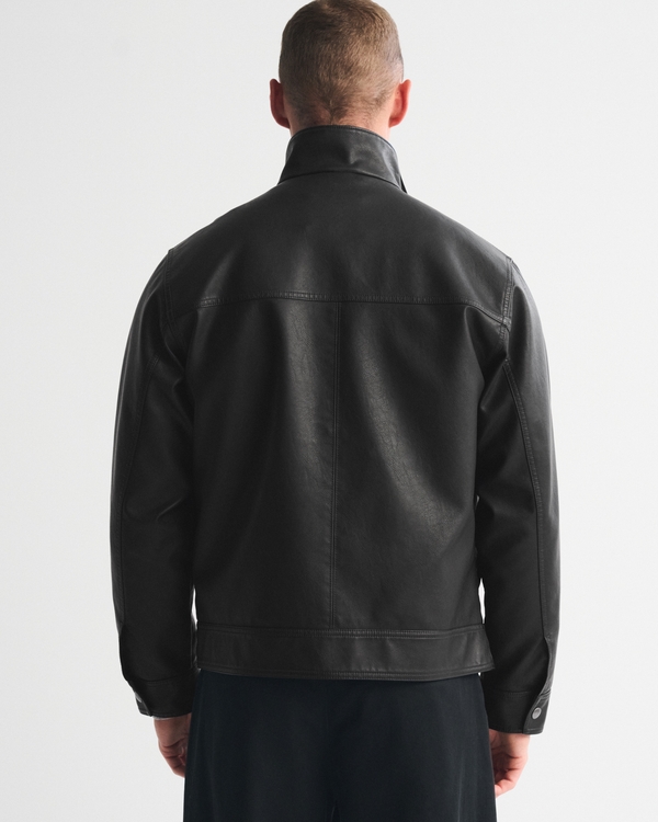 Men's Vegan Leather Zip Jacket | Men's Coats & Jackets