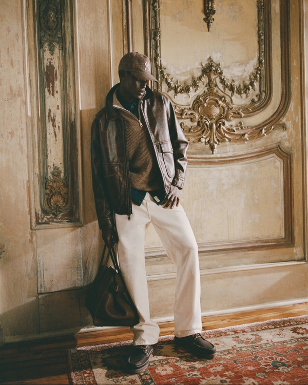 Vegan Leather Bomber Jacket, Brown view 2