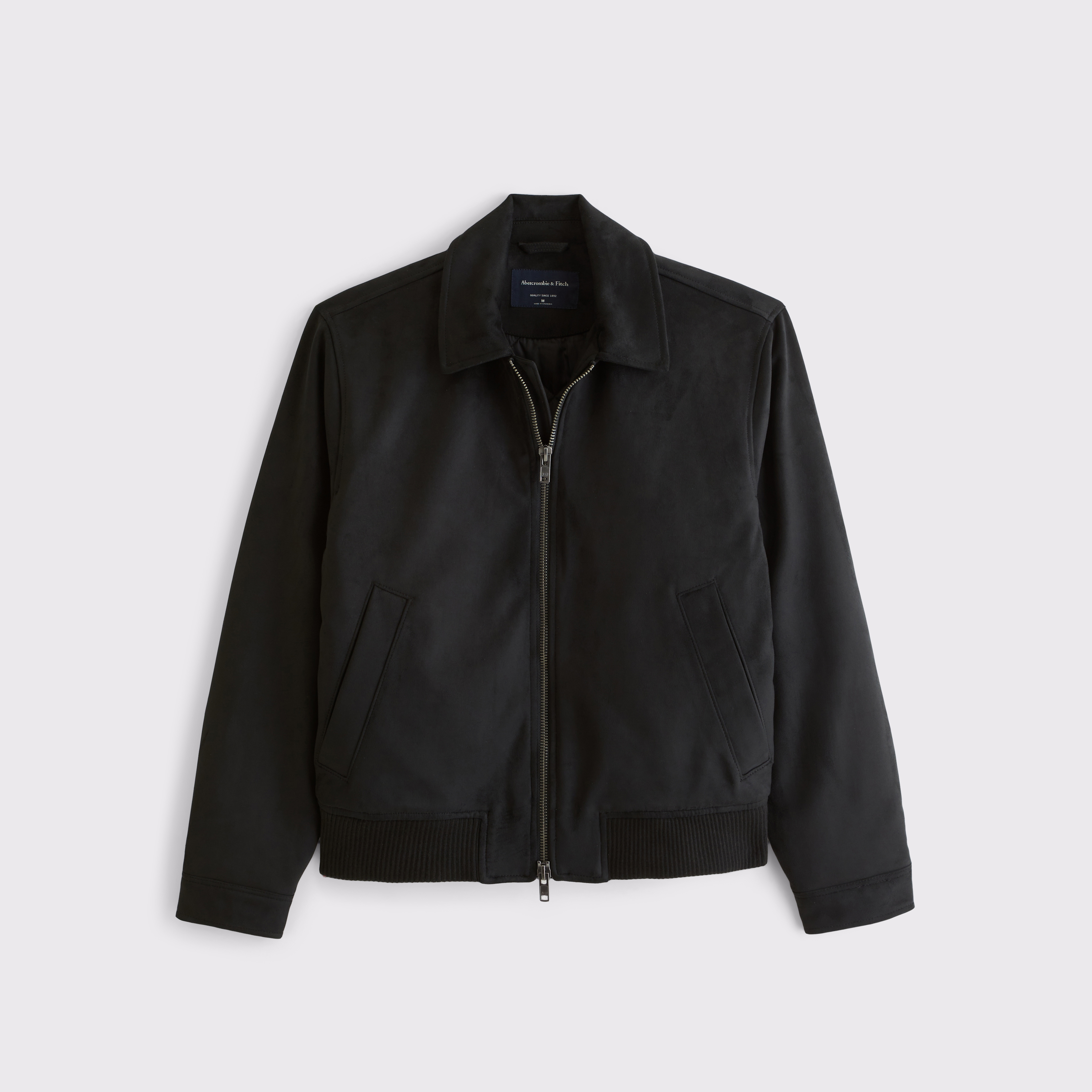 Куртка Abercrombie & Fitch Vegan Suede Bomber, цвет: Чёрный