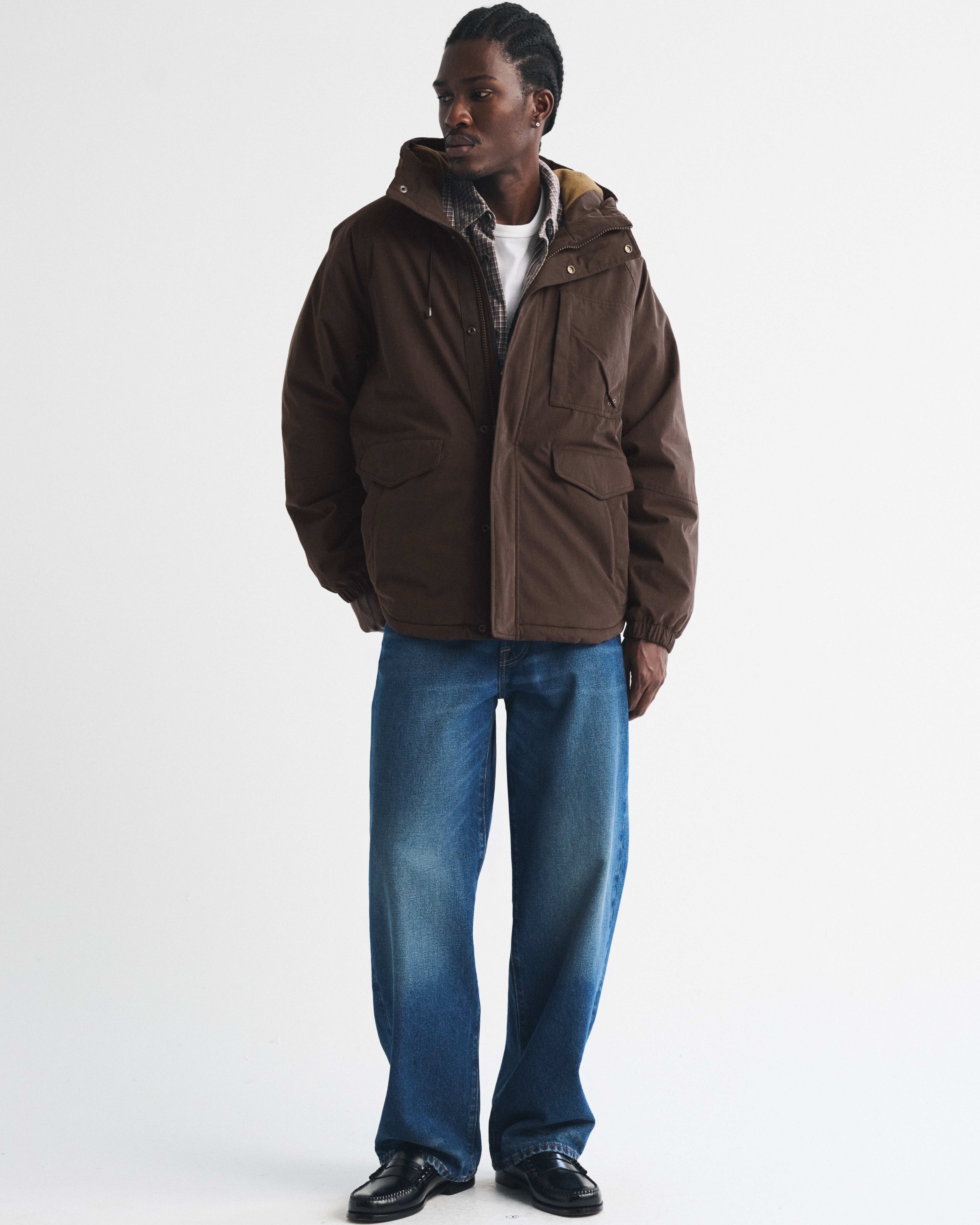 Мужская куртка Abercrombie & Fitch Hooded, цвет: Тёмный коричневый — фото 3