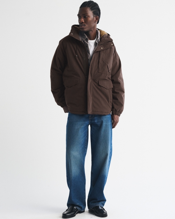 Hooded Parka, Dark Brown view 2