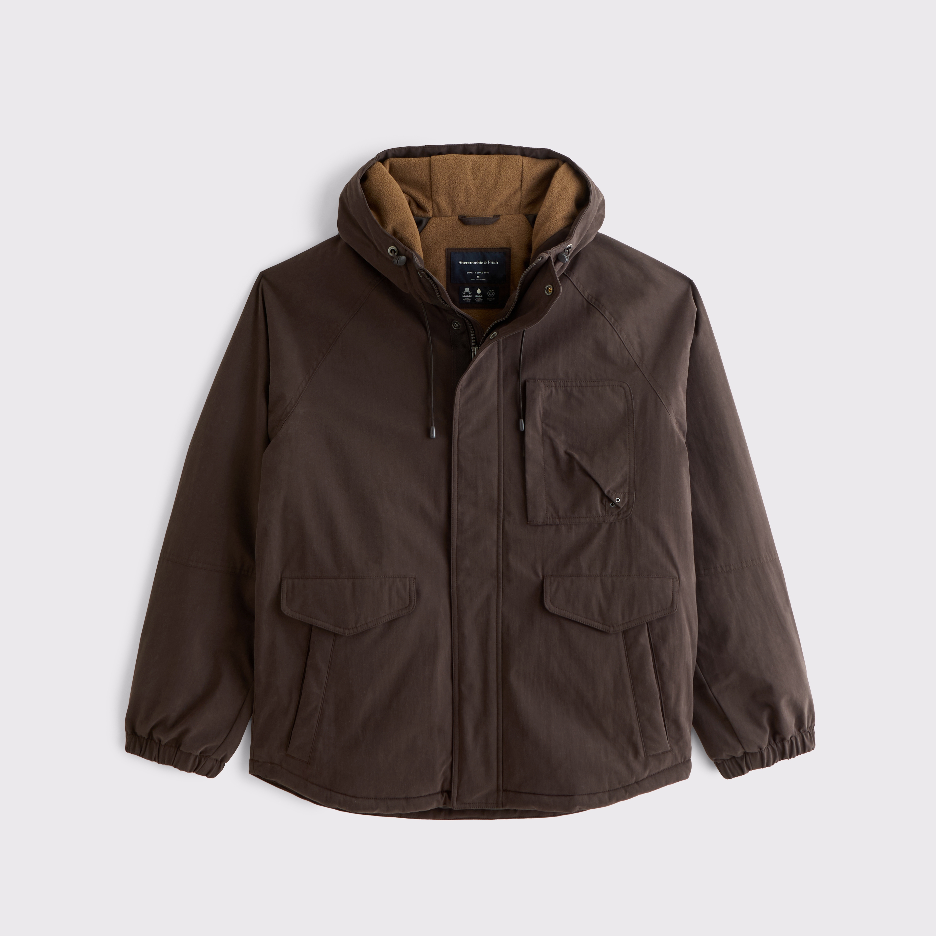 Мужская куртка Abercrombie & Fitch Hooded, цвет: Тёмный коричневый — фото 1