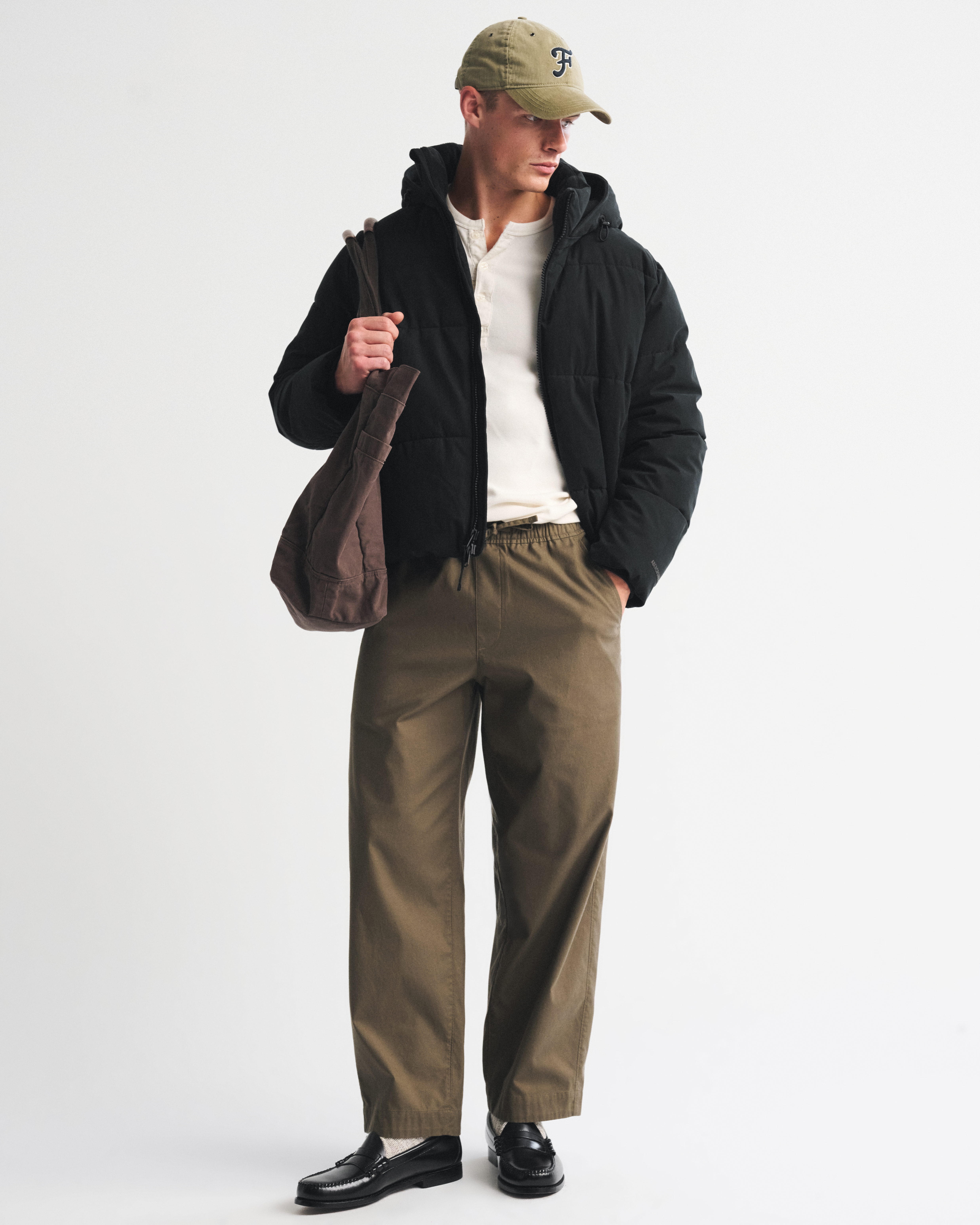 Мужская куртка Abercrombie & Fitch Hooded Heavyweight Puffer, цвет: Чёрный — фото 3