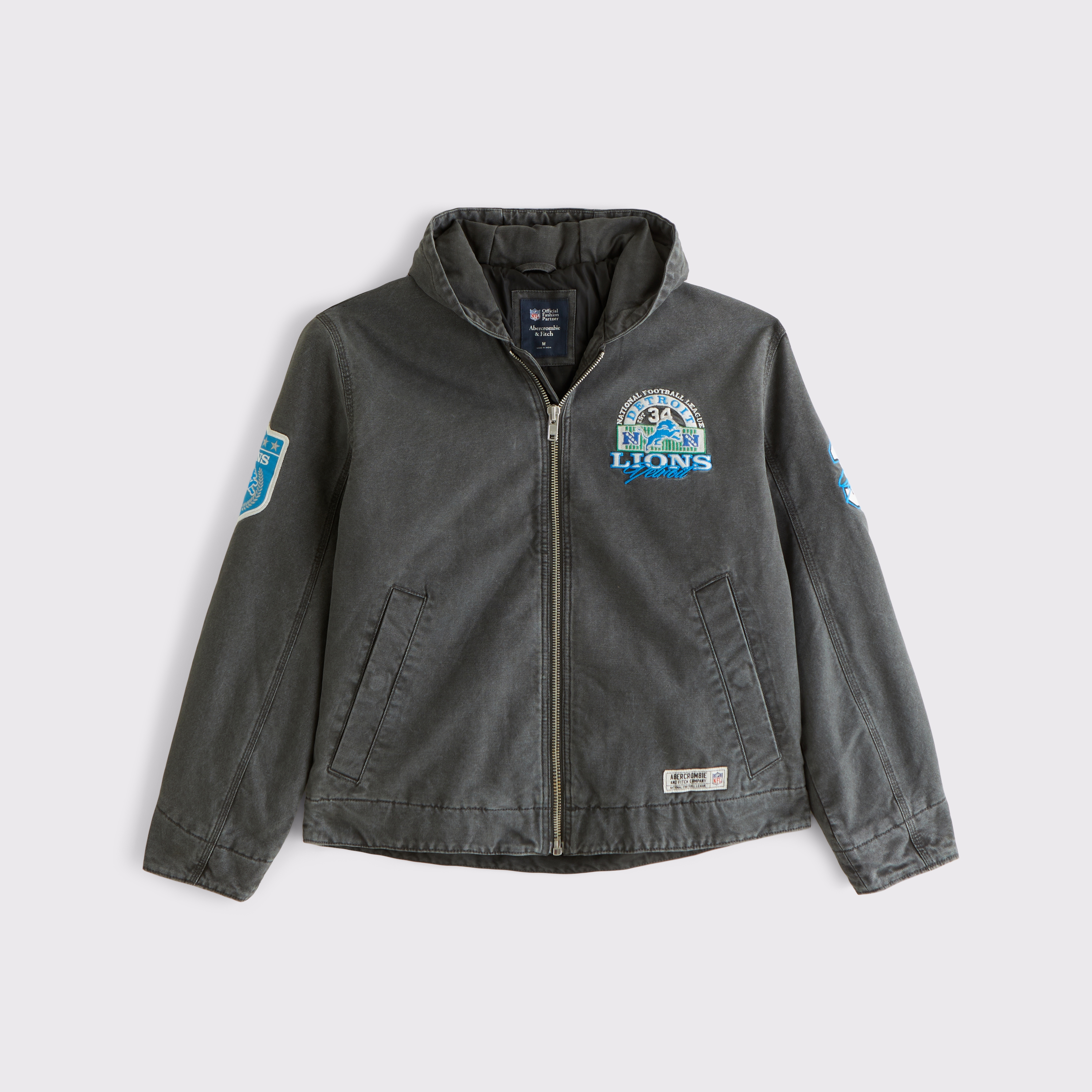 Мужская куртка Abercrombie & Fitch 100% Cotton Philadelphia Eagles Hooded Bomber, цвет: Чёрный