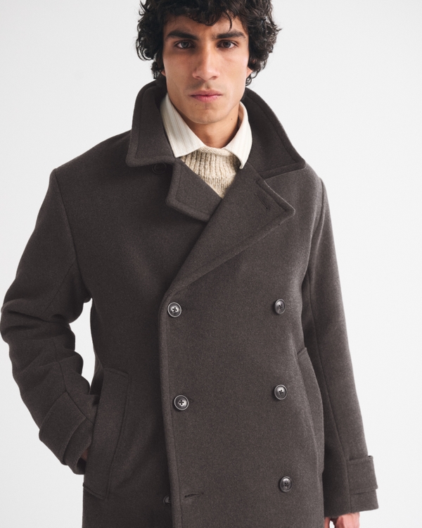 Wool-Blend Double-Breasted Peacoat