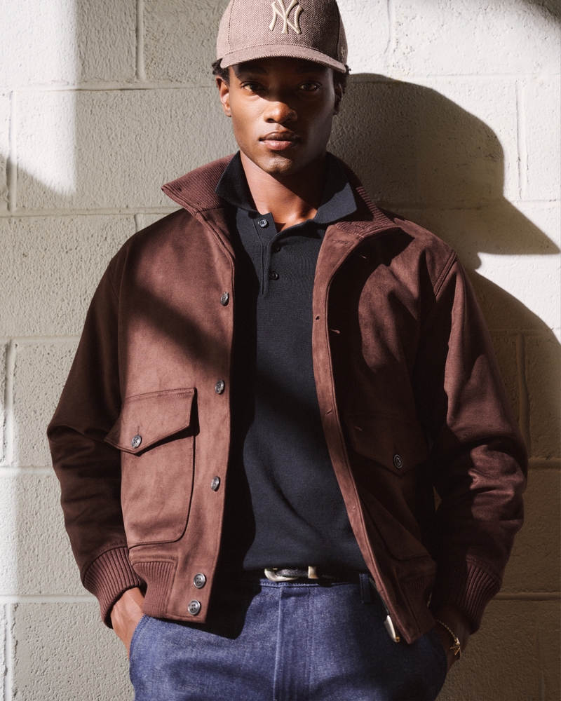 Vegan Suede Bomber Jacket - thumbnail 2