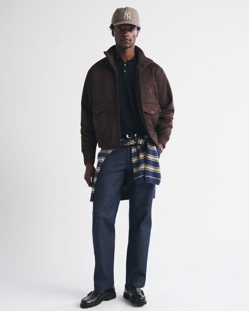 Vegan Suede Bomber Jacket - thumbnail 4