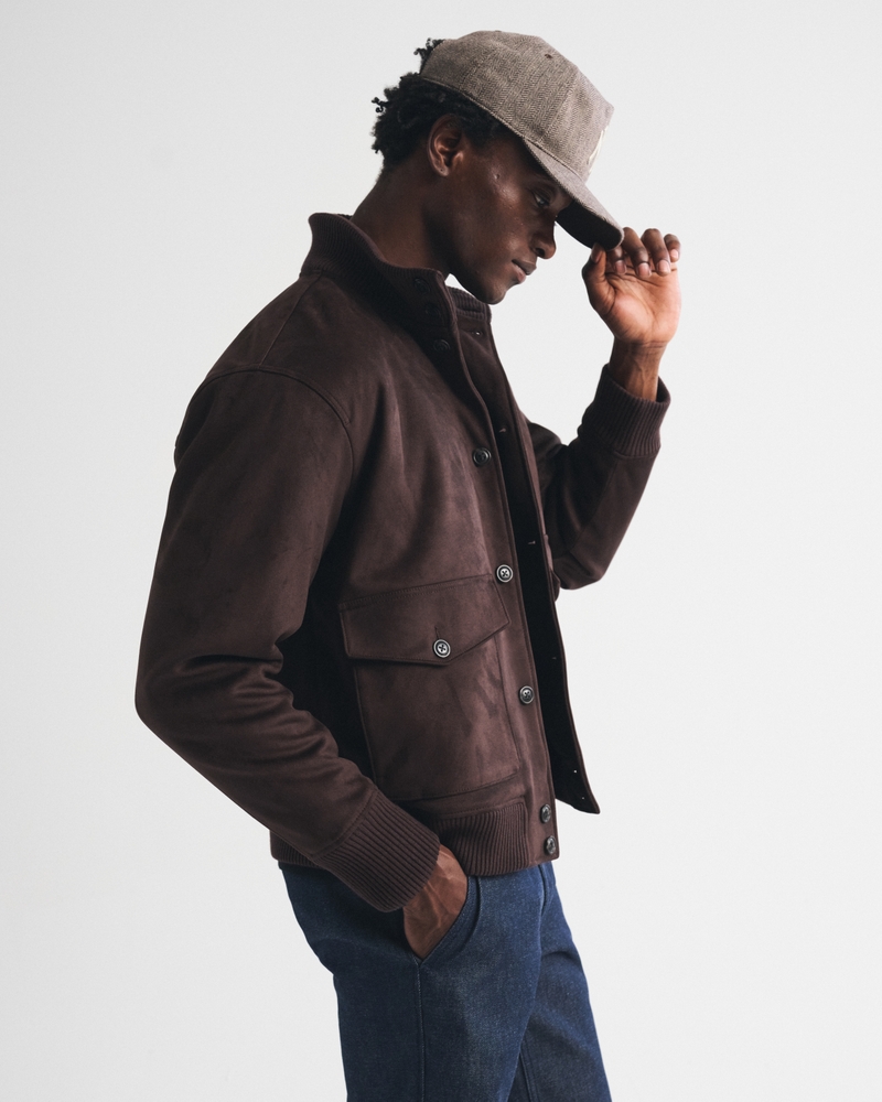 Vegan Suede Bomber Jacket - thumbnail 6