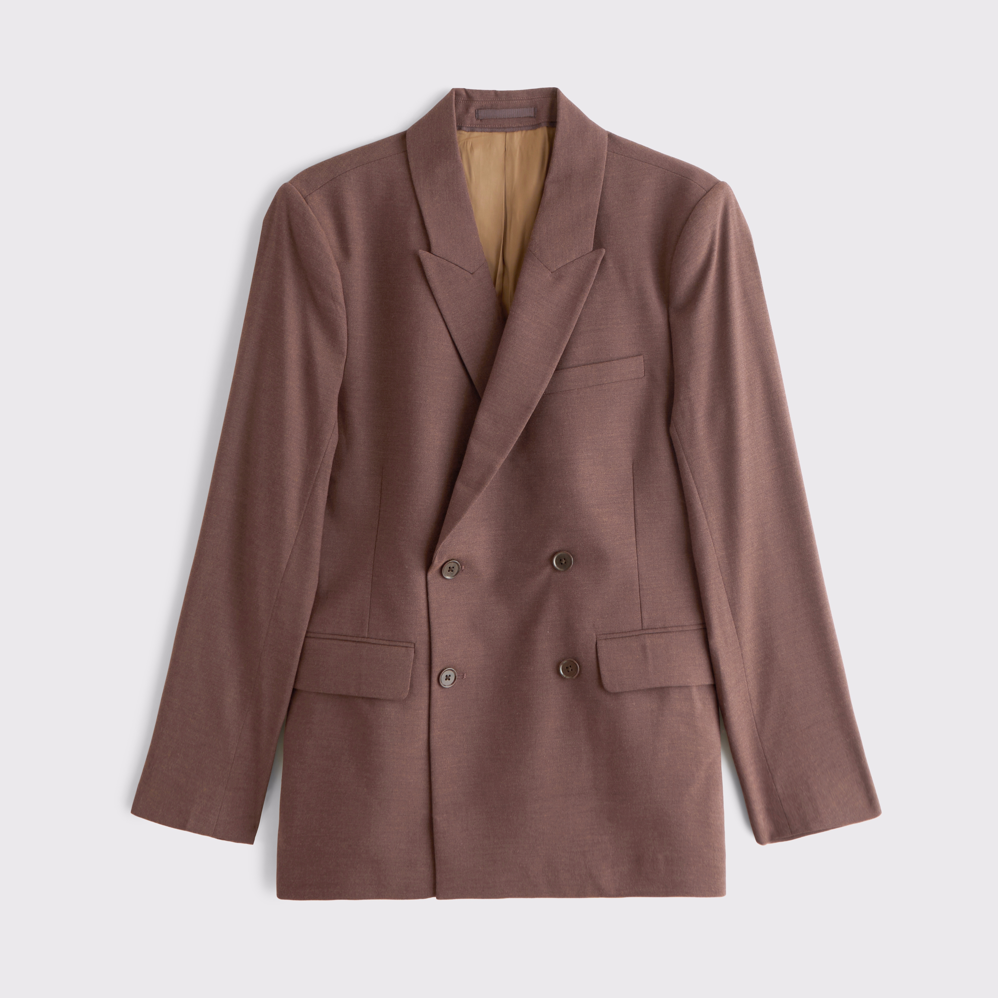 Мужской пиджак Abercrombie & Fitch The A&F Collins Double-Breasted Blazer, цвет: Бордовый — фото 1