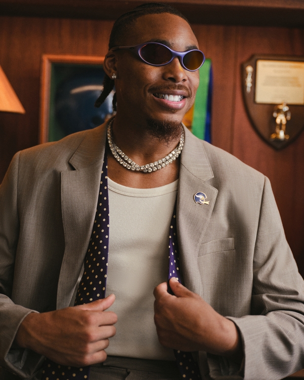 The A&F Collins Slim Blazer, Light Brown Texture view 2