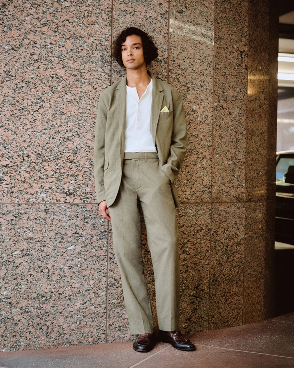 The A&F Collins Blazer, Olive Stripe view 2