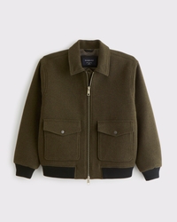 Wool-Blend Bomber Jacket