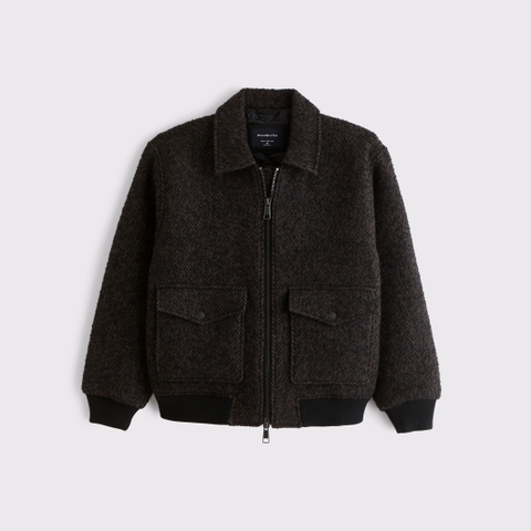 Мужские куртки Abercrombie & Fitch Wool-Blend Bomber Jacket