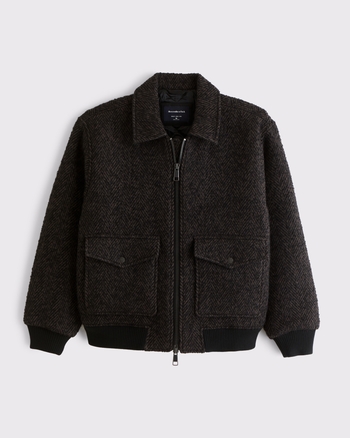 Wool-Blend Bomber Jacket from Abercrombie & Fitch - $170