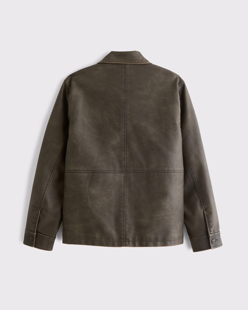 Vegan Leather Trucker Jacket - thumbnail 7