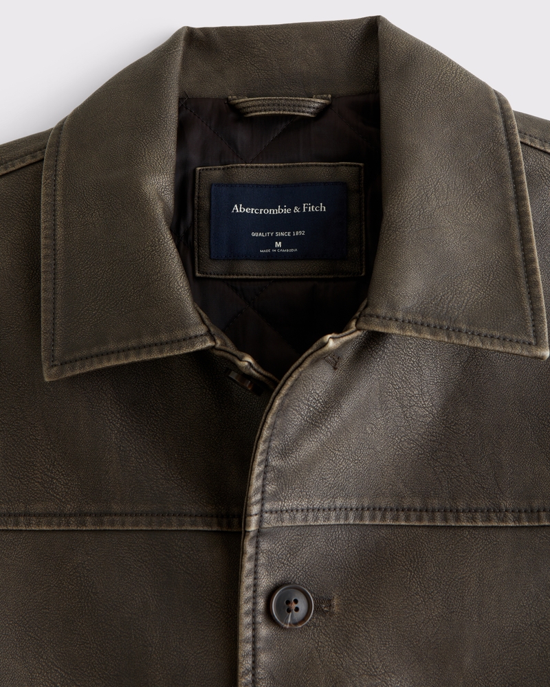 Vegan Leather Trucker Jacket - thumbnail 9