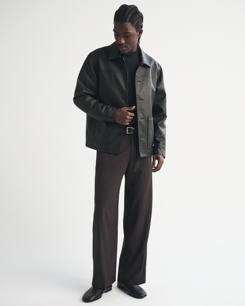 Vegan Leather Trucker Jacket