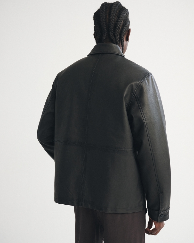 Vegan Leather Trucker Jacket - thumbnail 6