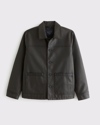 Vegan Leather Trucker Jacket from Abercrombie & Fitch - $160