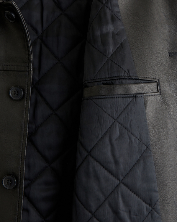 Men's Vegan Leather Trucker Jacket | Men's Coats & Jackets