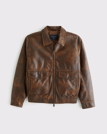 Vintage-Inspired Vegan Leather Bomber Jacket from Abercrombie & Fitch - $160