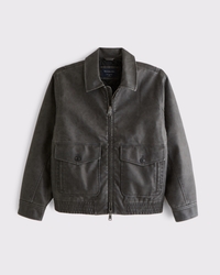 Vintage-Inspired Vegan Leather Bomber Jacket