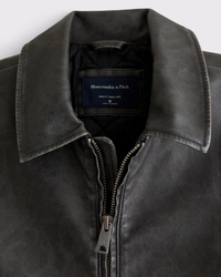 Men's Vintage-Inspired Vegan Leather Bomber Jacket | Men's Coats