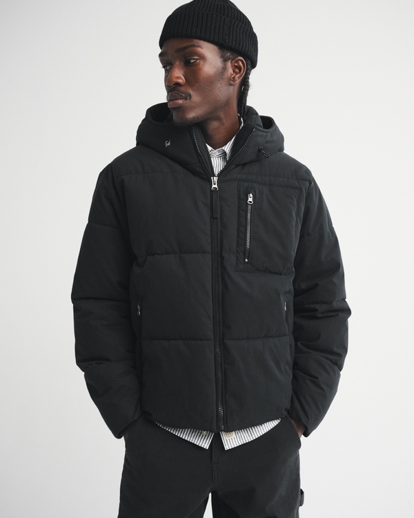 Chaqueta acolchada con capucha, Black Dd view 1