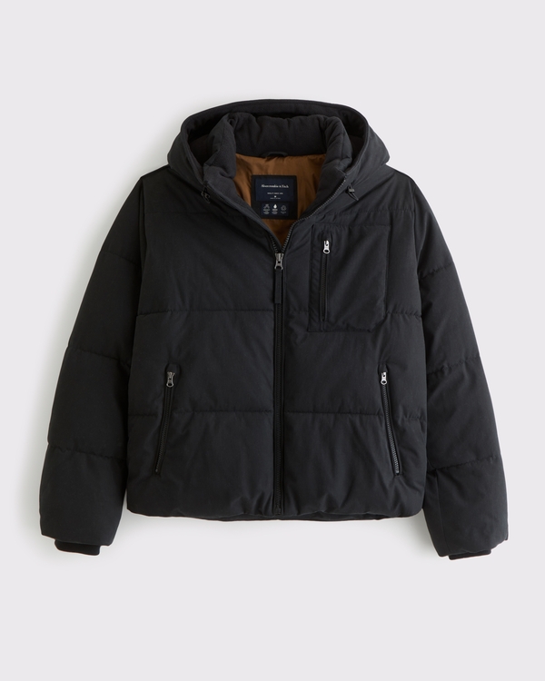 Hooded Puffer, Black view 1