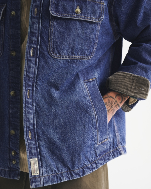 Men's Denim Oversized Shirt Jacket | Men's Clearance | Abercrombie.com