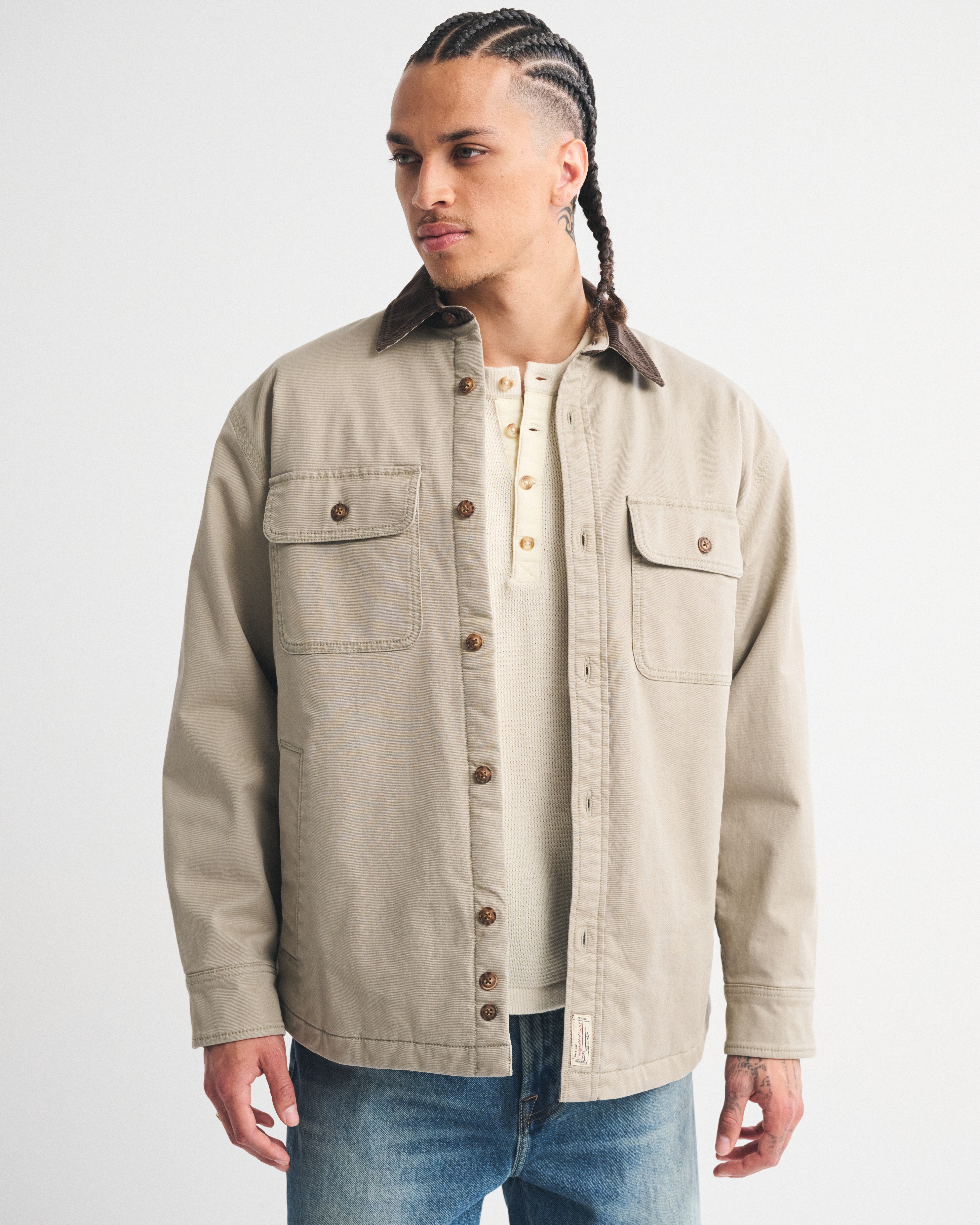 Мужские куртки Abercrombie & Fitch Oversized Shirt Jacket — фото 2