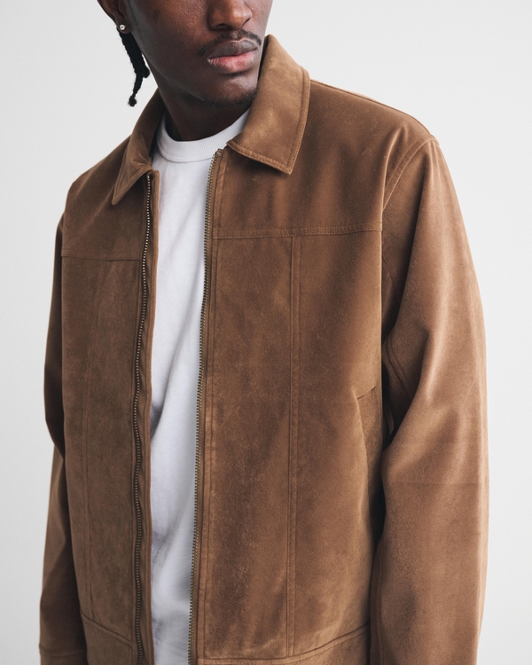 Men's Vegan Suede Zip Jacket | Men's Coats & Jackets | Abercrombie.com