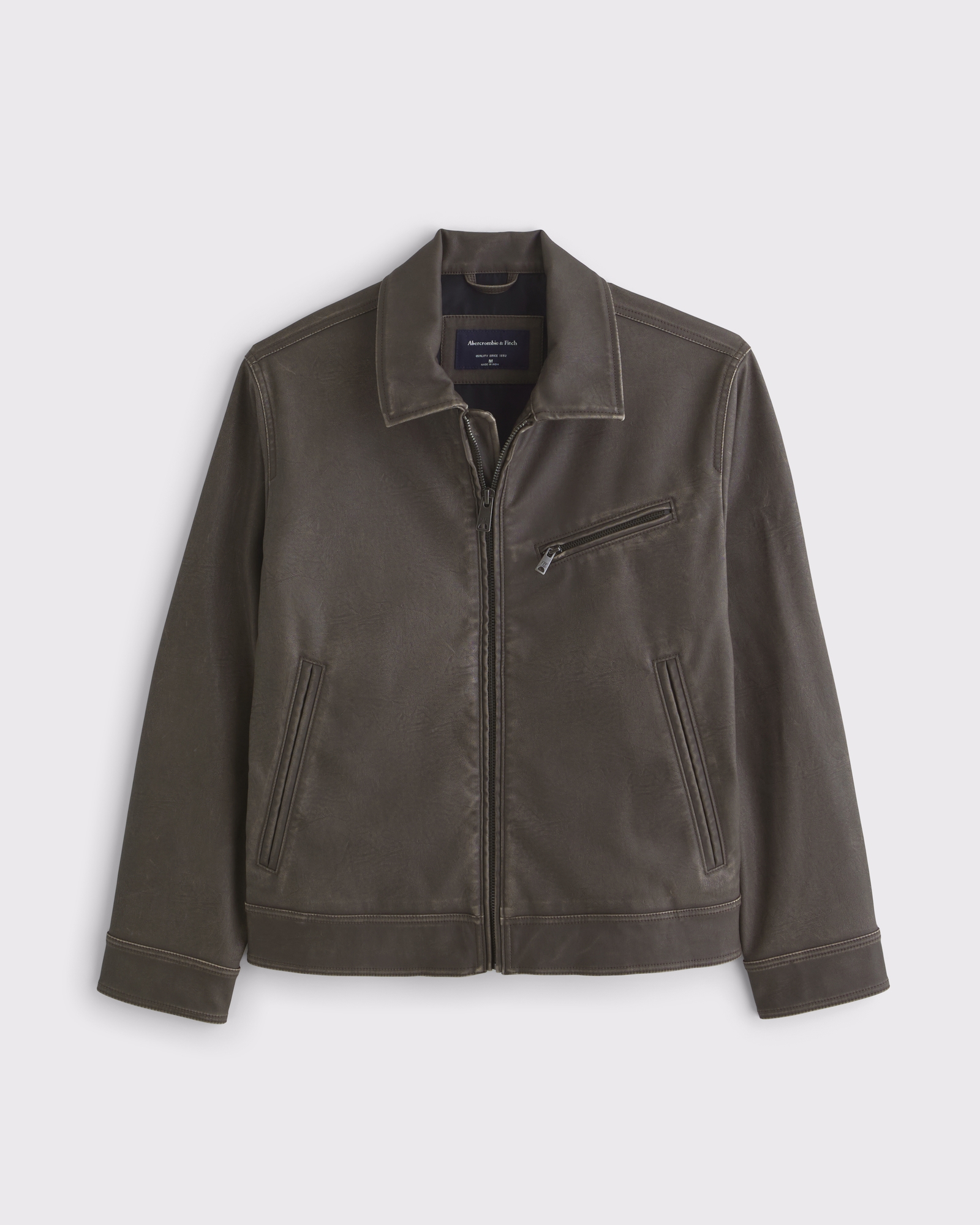 Vegan Leather Zip Jacket
