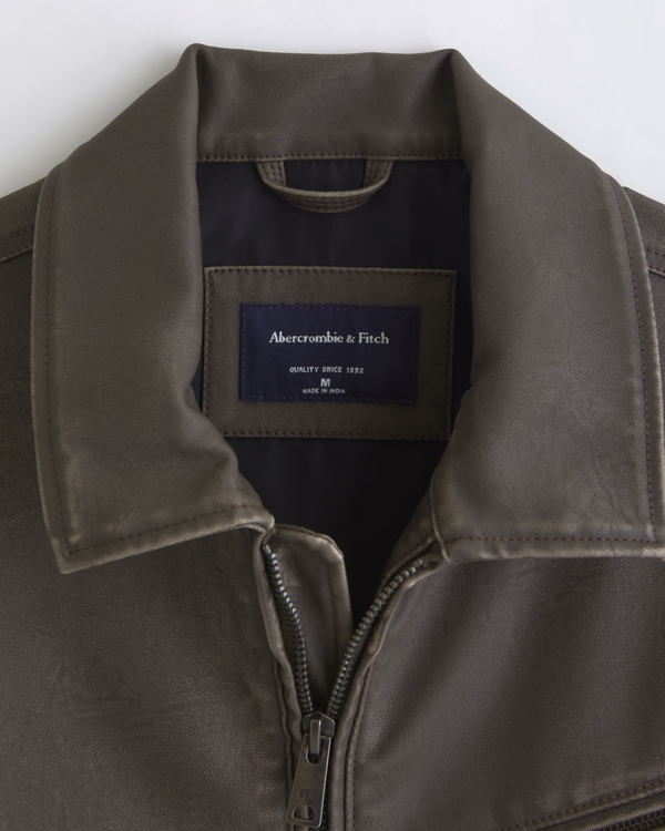 Men's Vegan Leather Zip Jacket | Men's Coats & Jackets