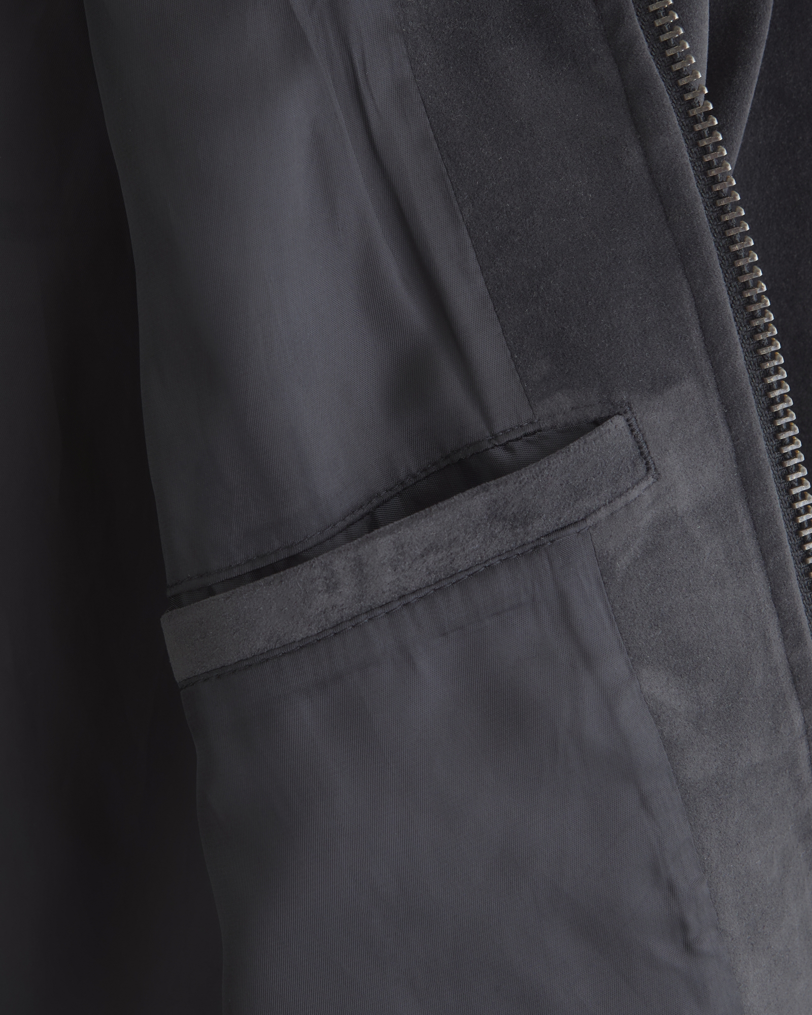 Vegan Suede Zip Jacket