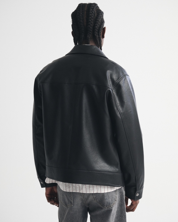 Men's Vegan Leather Zip Jacket | Men's Coats & Jackets