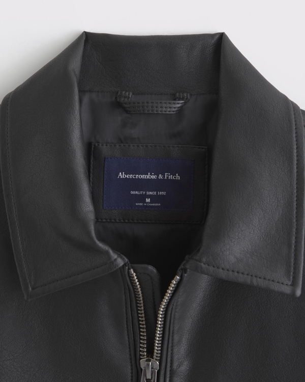 Men's Vegan Leather Zip Jacket | Men's Coats & Jackets