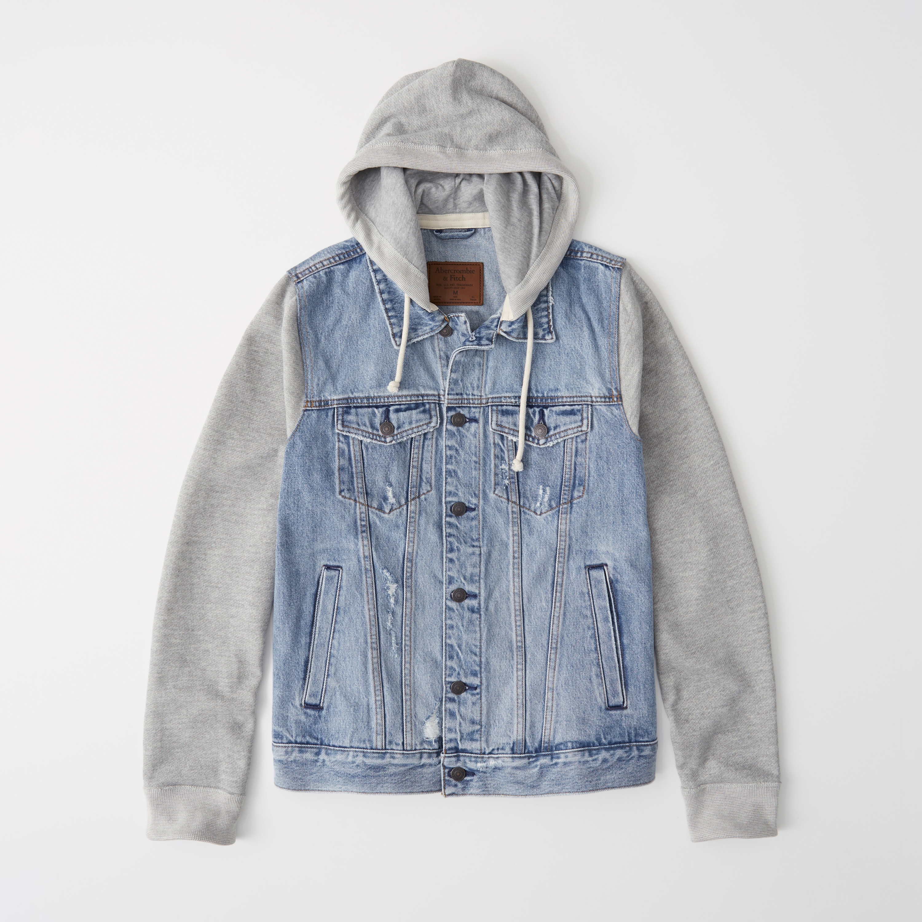 hooded denim jacket hollister