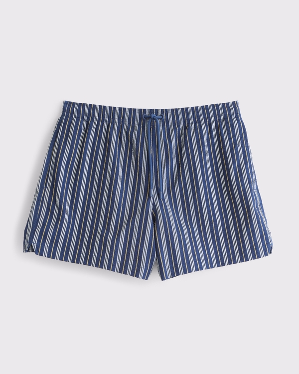 Pull-On Swim Short, Medium Blue Stripe view 1