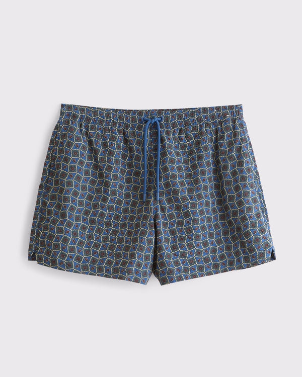 Pull-On Swim Short, Dark Blue Pattern view 1