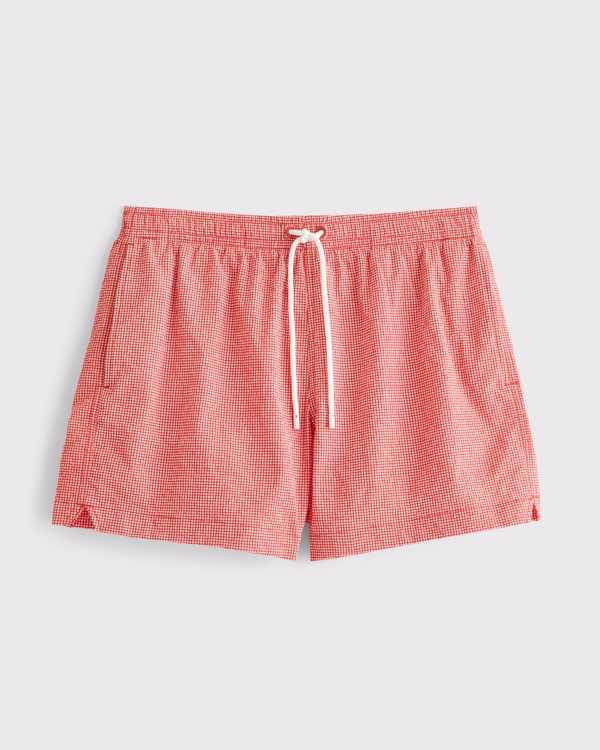 Pull-On Swim Short, Red Gingham view 1