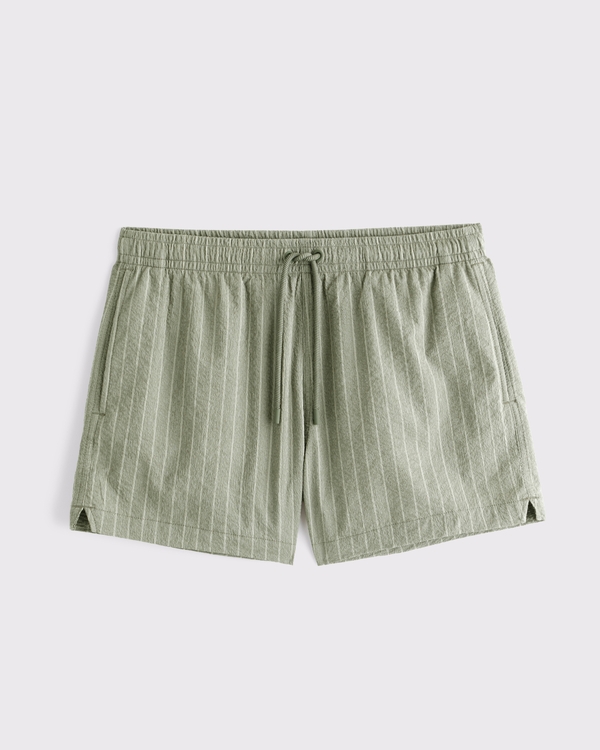 Pull-On Swim Short, Green Stripe view 1