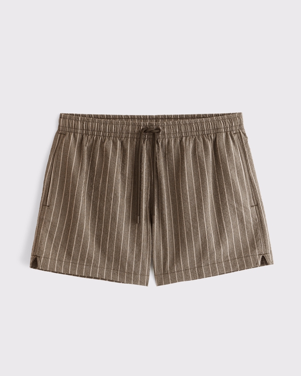 Pull-On Swim Short, Brown Stripe view 1