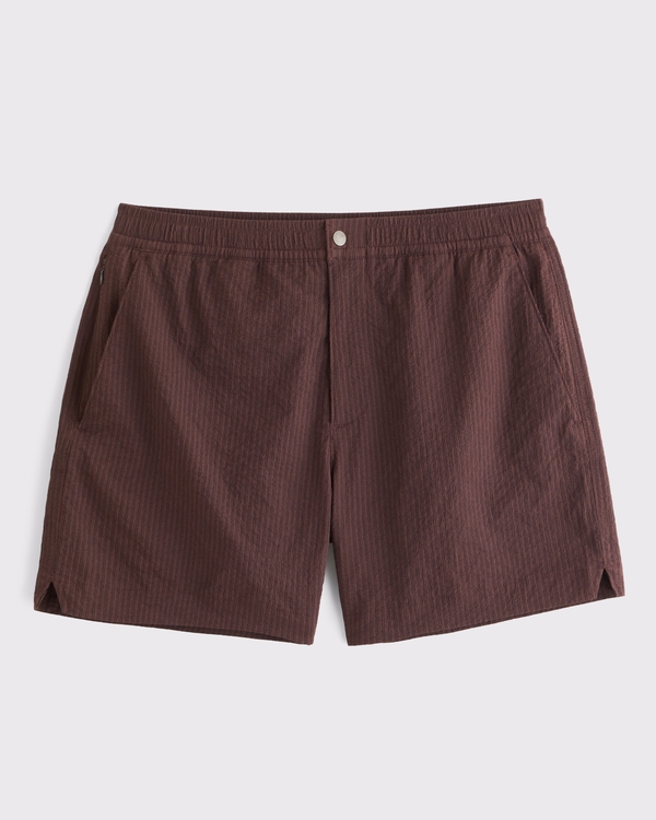 Hybrid Swim Short, Brown Stripe view 1