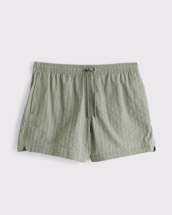 Pull-On Swim Short, Pale Green Stripe view 1