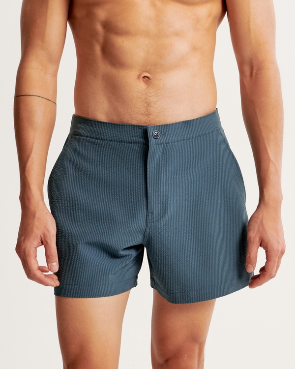 Louis Navy Blue Shorts - Mid Thigh Length Men Swim Shorts