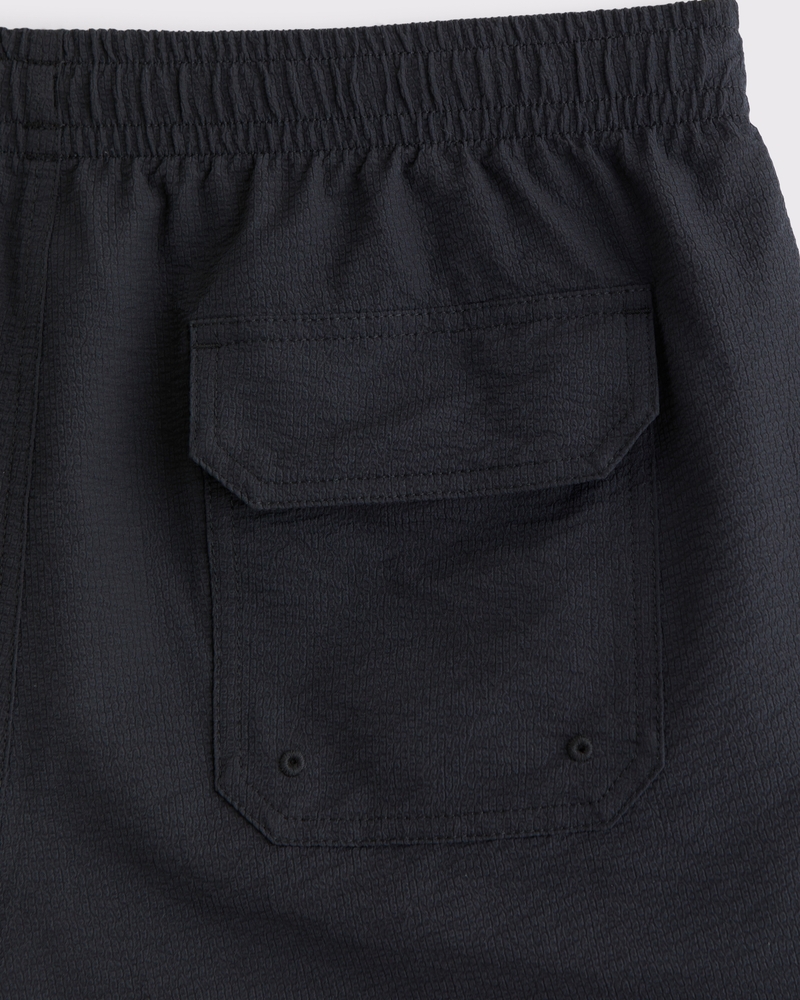 Pull-On Micro-Texture Swim Trunk
